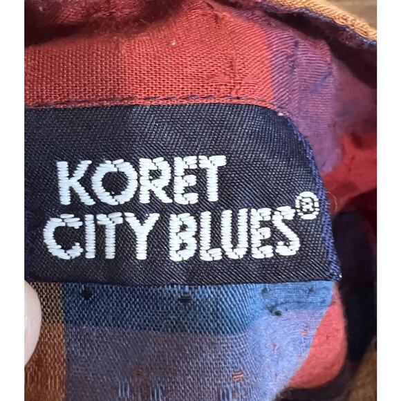 Koret City Blues Vtg Autumn Country Plaid Modest Button Down Blouse size M - Picture 5 of 5